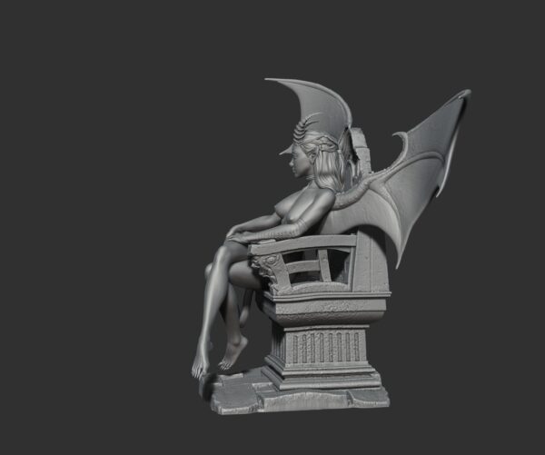 Lilith sur le Trône – Figurine résine succube dark fantasy