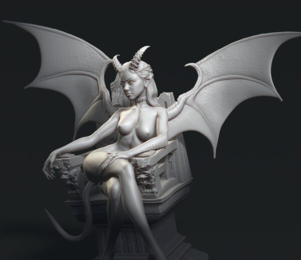Lilith sur le Trône – Figurine résine succube dark fantasy