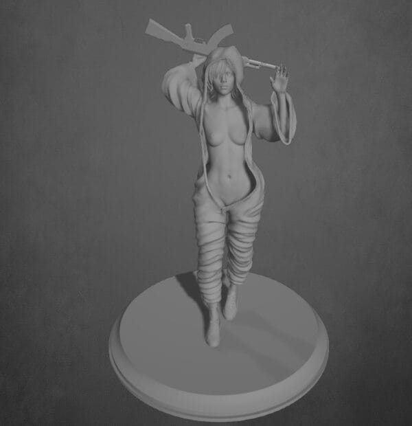 Maya Kalash – Figurine résine pin-up militaire de collection