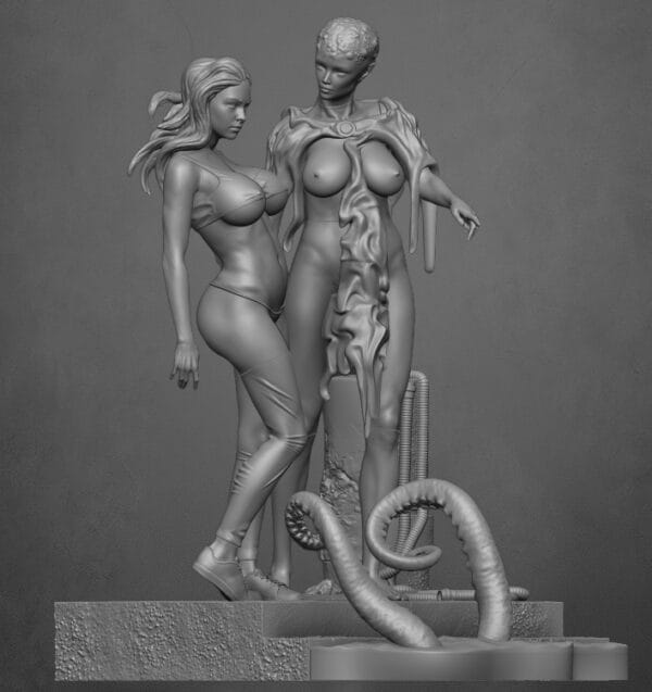 Druuna et The Mutant Trans – Diorama figurine résine Morbus Gravis