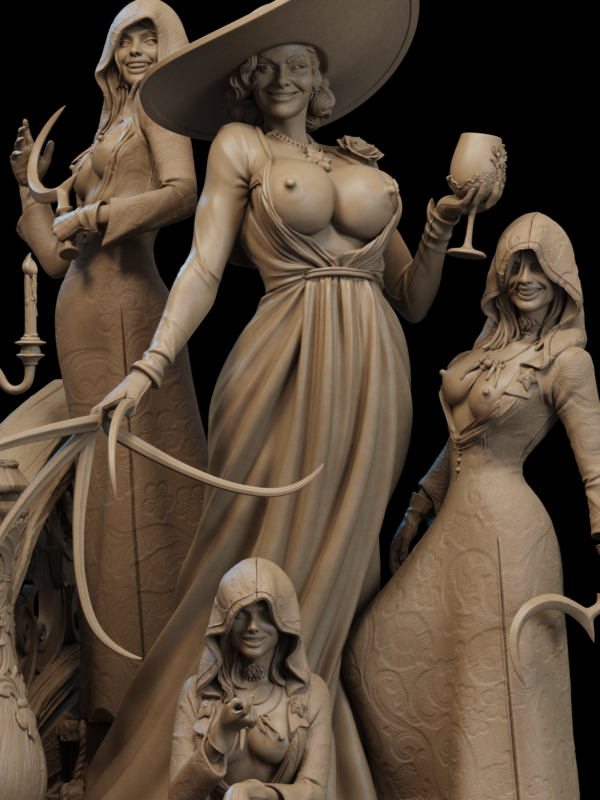 Lady Dimitrescu & ses filles – Diorama figurine résine Resident Evil