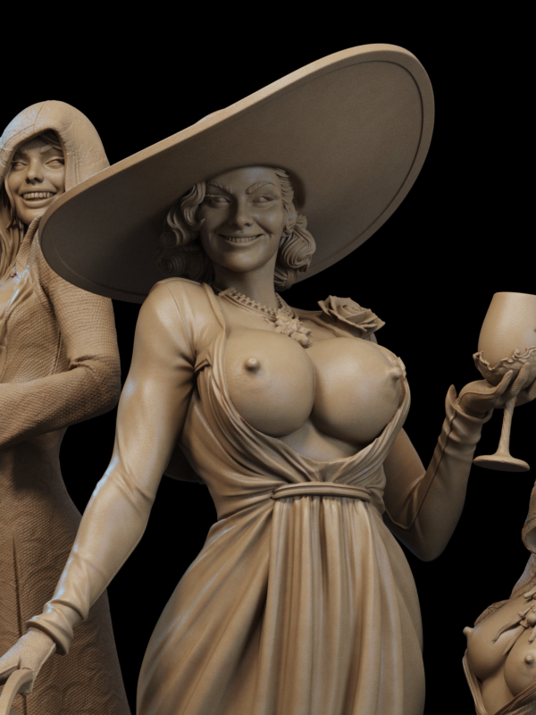 Lady Dimitrescu & ses filles – Diorama figurine résine Resident Evil