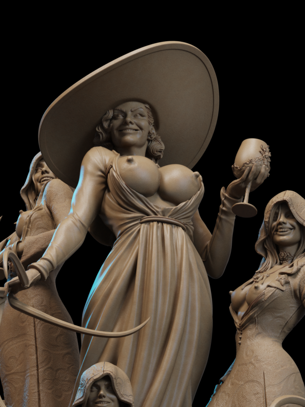 Lady Dimitrescu & ses filles – Diorama figurine résine Resident Evil