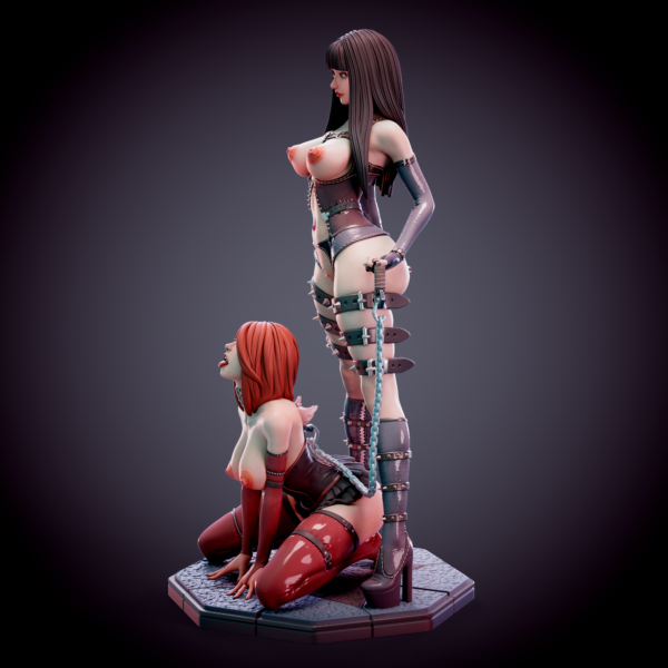 Lysandra & Maëlys – Diorama figurine résine dark glamour de collection