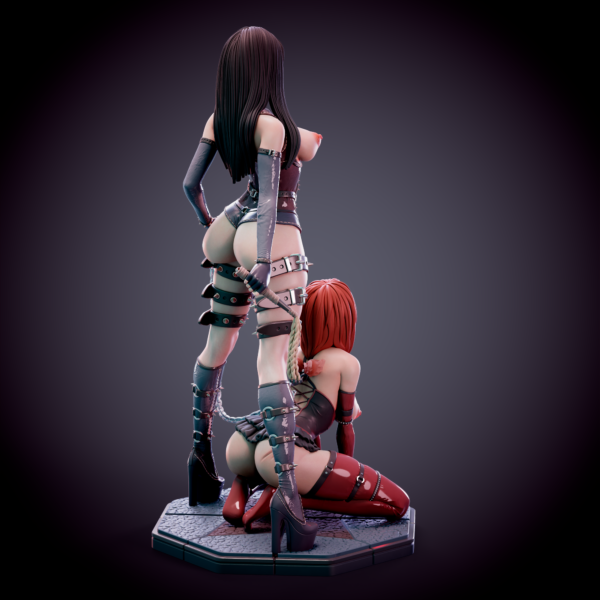 Lysandra & Maëlys – Diorama figurine résine dark glamour de collection