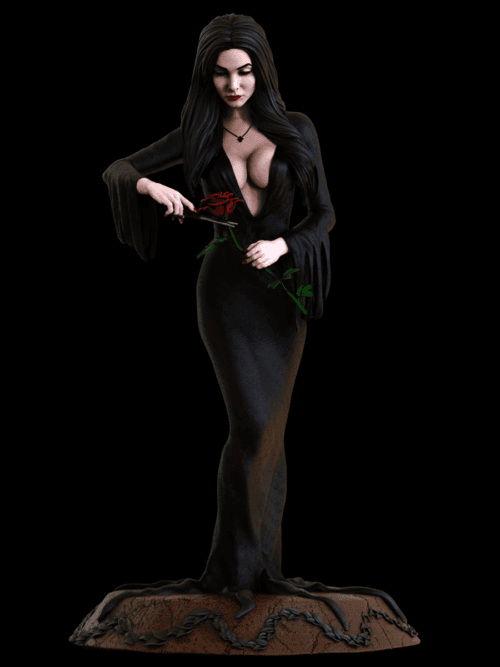 Morticia Addams – Figurine résine gothique de collection