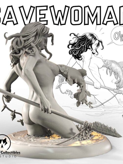 OW! Cavewoman – Figurine résine pin-up préhistorique de collection