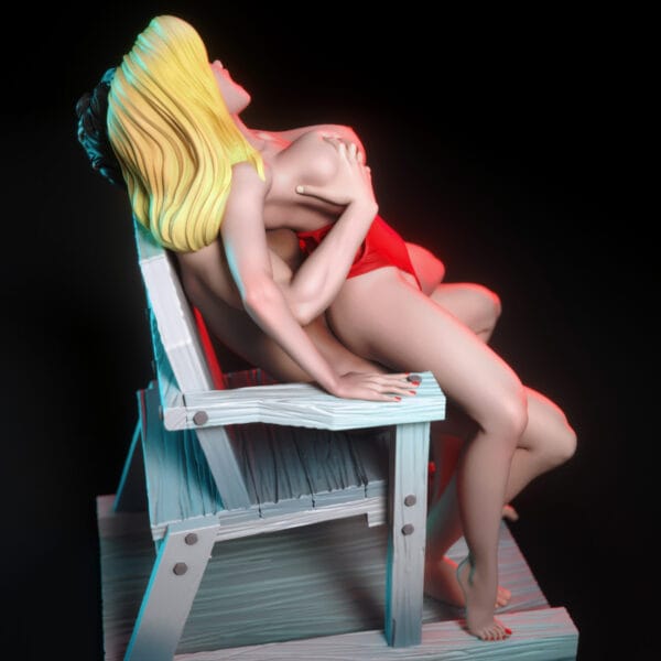 Sauveteurs en Mer – Diorama résine pin-up toon de collection