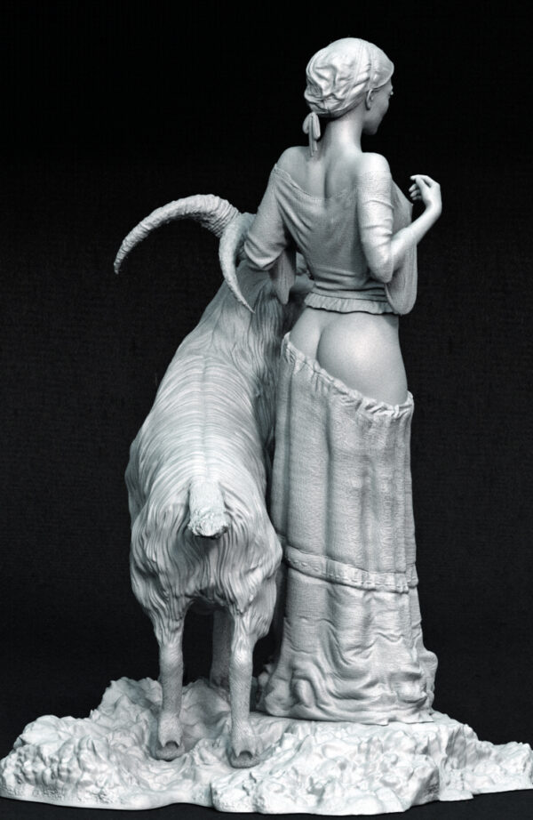 La Sorcière au Bouc Noir – Figurine résine dark fantasy