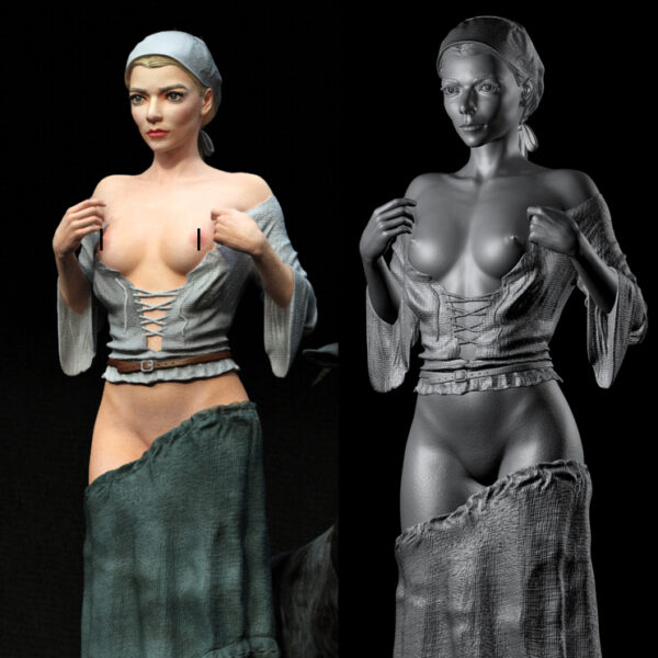La Sorcière au Bouc Noir – Figurine résine dark fantasy