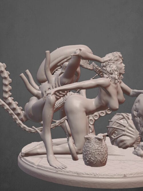 Nyxara, l’Étreinte Xénoïde – Figurine résine sci-fi horreur