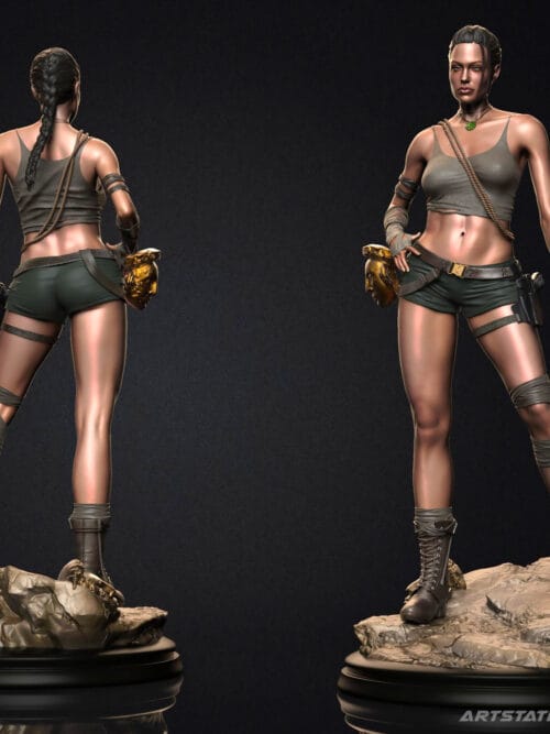 render-colors-22222222222 Lara Croft – Figurine résine Tomb Raider de collection