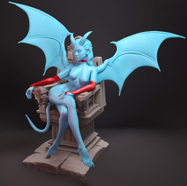 Lilith sur le Trône – Figurine résine succube dark fantasy